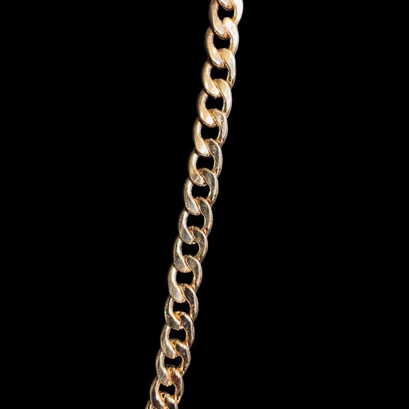 Gold Tone Heart Necklace Crystal Statement Chain Bling Iced Out Y2K Jewelry - Picture 6 of 8